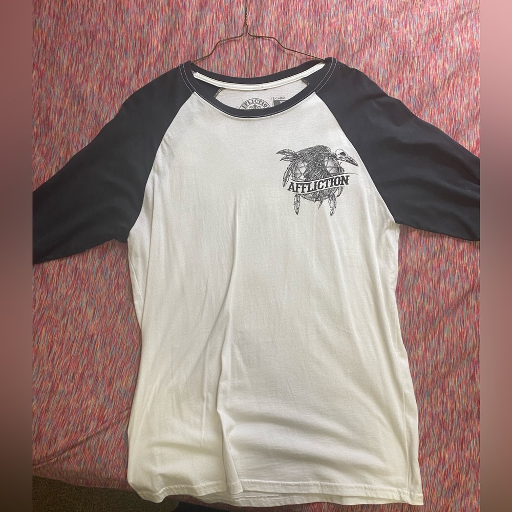 Affliction Baseball shirt 3/4 sleeves